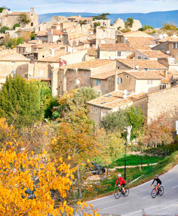 Vélo en automne en Vaucluse